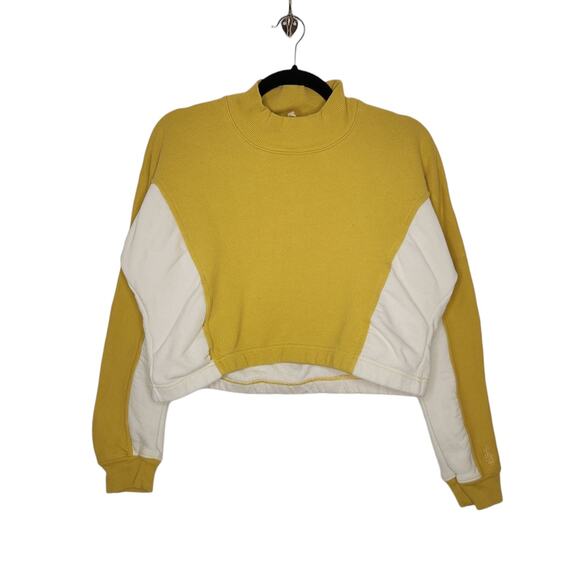 Free People Movement Cropped Long Sleeve Open Back Colorblock Sweatshirt XS - Picture 1 of 4